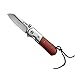 KUBEY Mini Folding Knife, Compact EDC and Gentleman's Pocket Knife with Wooden Handle for Camping Hunting and DIY (KU112)