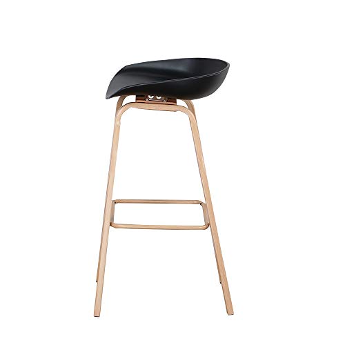 3327 2er Set Skandinavisches Design Barhocker Hochwertiger Barstuhl Retro Stuhl für Hausbar (75cm) (schwarz) – Bild 3