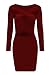VOGRACE Women's Long Sleeve Cut Out Bandage Bodycon Party Clubwear Dress M Wine Red
