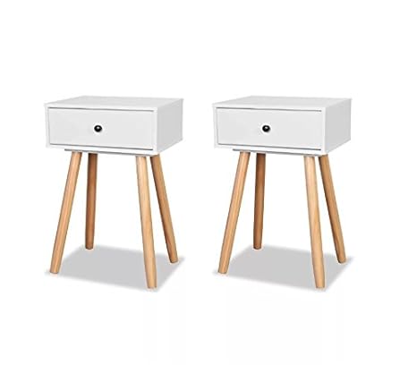 Retro Bedside Table Scandinavian Vintage Drawer Storage Cabinet