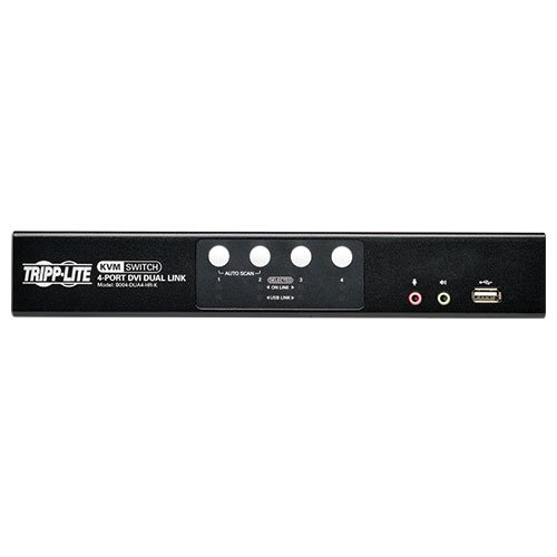 Tripp Lite 4-Port DVI Dual-Link/USB Desktop KVM Switch with Audio & Cables (B004-DUA4-HR-K)