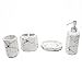 YangShiMoeed® Bathroom Accessories Sets with Soap/Lotion Dispenser,Toothbursh Holder,Tumbler,Soap Dish,4 PCS(White)