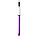 BIC 4-Color Shine Ballpoint Pen, Purple Barrel, Medium Point (1.0mm), Assorted Inks, 3-Count