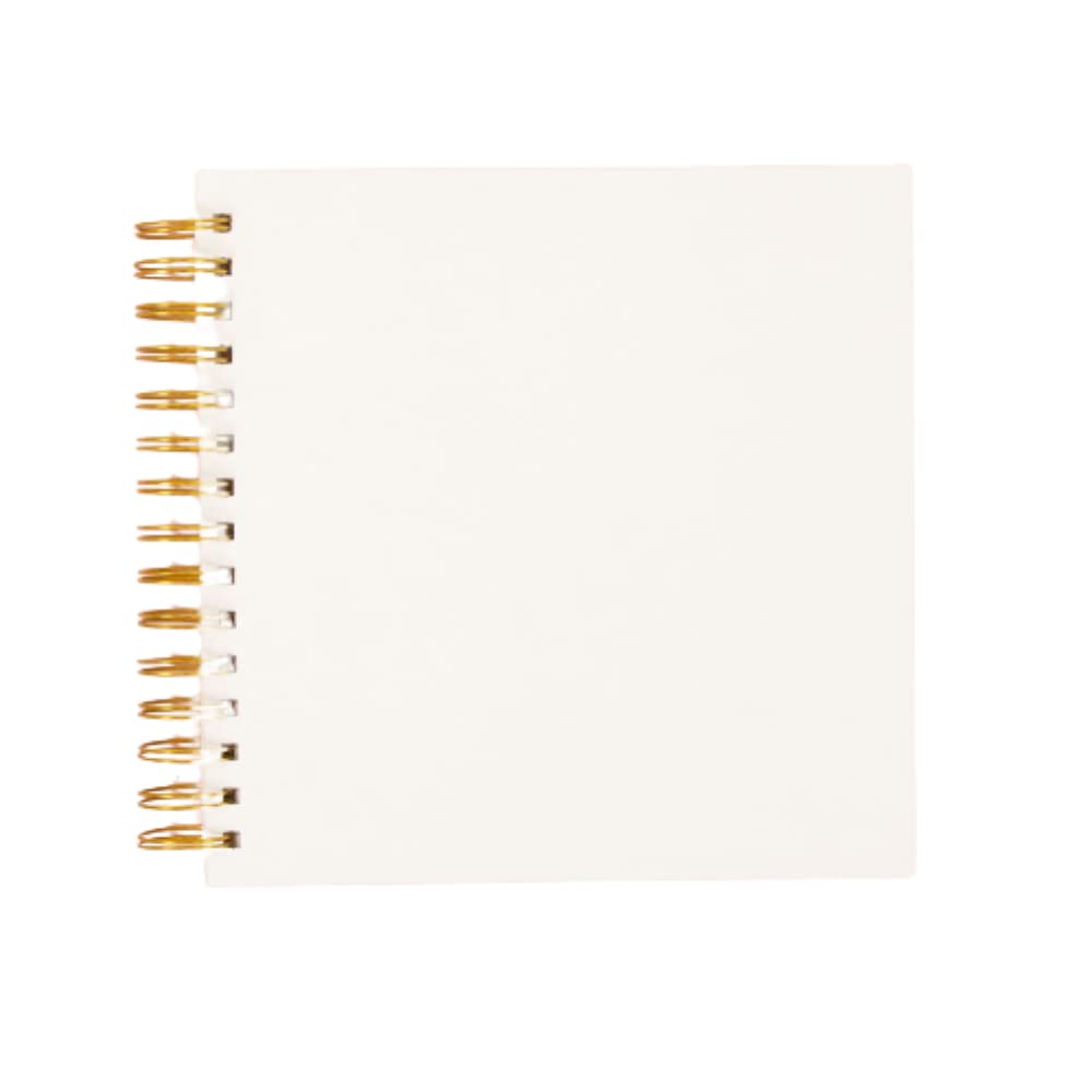 Craftelier - Ring Album for Scrapbooking and Crafts Projects | 30 Ivory White Sheets with 190g Grammage | Gold Spiral Ring | Size 8" x 8" (20.32 x 20.32 cm)