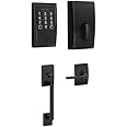 Schlage Encode Wi-Fi Smart Lock with Century Handleset Entry Set for Front Door, Matte Black