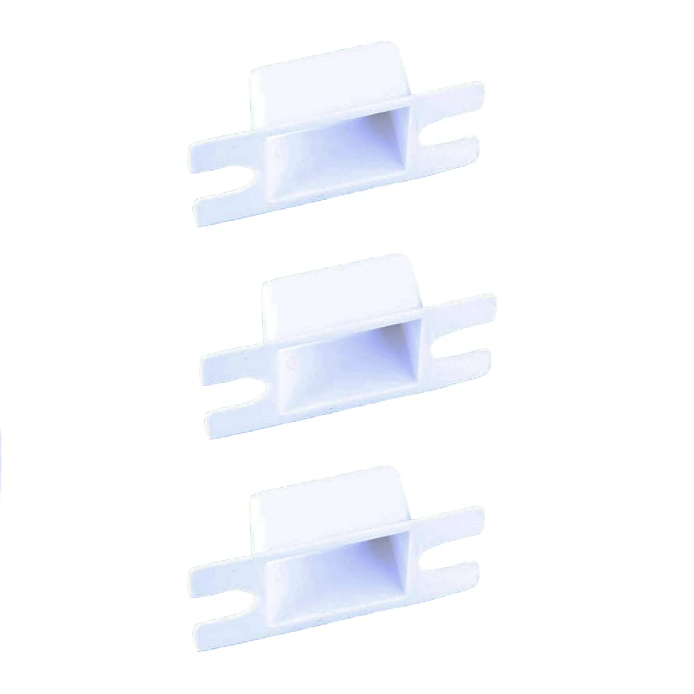 3 Pack Latch Strike Plate Buckle Box, White Plastic Door Striker Keep Plate Dust Box for Mortice Door Latch