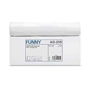 Funny HDPE vuilniszakken, wit, circa 30 l, per stuk verpakt (1 x 1000 stuks)