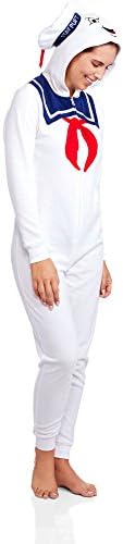 Ghostbusters Stay Puft Marshmellow Women's Union Suit Onesie Pajamas (XL 15-17)