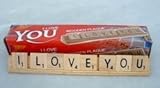 Scrabble Design I Love You Plaque on Wooden Game Tray