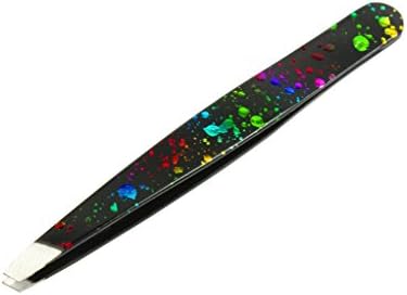 Slant Tweezers - Pafason Professional High Precision Stainless Steel Eyebrow Shaping Slant Tip Tweezers With Ultra Strong Grip and Ultimate Precision Ingrown Hair Removal Midnight Star