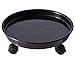 Amkoskr 2 Pack 15.5″ Black Plant Caddy Round Movable Planter with Easy Moving Caster Wheels Dolly Trolley Tray Pallet Outdoor Indoor Tree Flower Stand Planterthumb 3