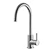 Trywell T304 Solid Stainless Steel 360 Degree Swivel Kitchen Sink Faucet, High Arc Single Lever with Two-Function Nozzle,1.8 Gpm