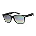 zeroUV Flat Matte Reflective Mirror Color Lens Large Horn Rimmed Style Sunglasses - UV400 (Soft Finish | Black/Rainbow)