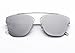Elegant Metal Reflection Mirror Frame Sunglasses (Silver)