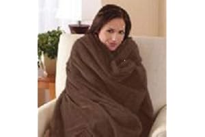 Sunbeam Premium Velveteen Plush Electric Heated Throw Blanket with 3-Heat Setting Controller, Coffee Brown