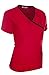 MedPro Women's Contrast Trimmed Solid Medical Scrub Set Mock Wrap Top and Cargo Pants Red & Black M