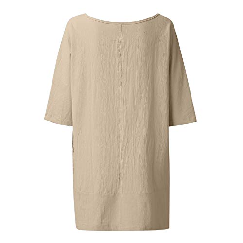 YEZIJIN Women Fashion Casual Long Sleeve V-Neck Solid 2 Pieces Tops T-Shirt Blouse 2019 Under 10 Dollars Khaki - Thumbnail 2