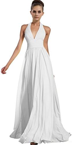 Gorgeous Bridal A-line Halter Chiffon Bridesmaid Prom Evening Dresses Long Formal- US Size 18W