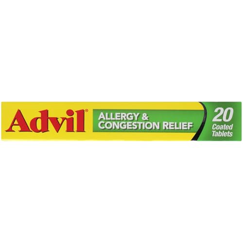 ADVIL ALLERGY AND CONGESTION RELIEF TABLETS, PAIN RELIEVER, FEVER REDUCER AND ALLERGY RELIEF WITH IBUPROFEN, PHENYLEPHRINE HCL AND CHLORPHENIRAMINE MALEATE 4 MG – 20 COATED TABLETS