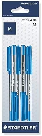 Staedtler Medium Stick 430 Ballpoint Pen Blue Pack of 6 view 4