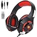 Stereo Gaming Headset for PS4 Xbox One, Beexcellent 3.5mm Bass Over Ear PC Gaming Headphones with Mic/Surround Sound/Noise Isolation/Volume Control/LED Light for Laptop/Mac/iPad/Smartphone/Computer