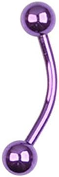 16Gx5/16(1.2x8MM) NEON Anodized over 316L Surgical Steel Curved Barbell with 3MM Ball Eyebrow jewelry