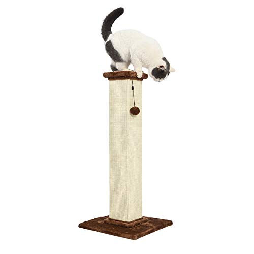 Amazon Basics Tall Cat Scratching Post with Jute Fiber and Carpet