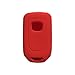 Qty 3 Black Red and Navy Blue Silicone Key Cover Case Holder Chain Bag Key Fob Case Cover fit for 2015 2016 2017 Honda Civic Accord Pilot CR-V