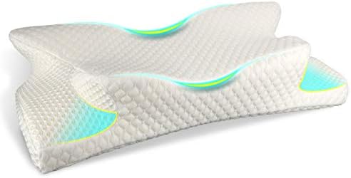 Feagar Orthopedic Pillows for Neck - Cervical Contour Butterfly Pillow for Back Sleepers Side Sleepers and Stomach Sleepers, Pain Relief Neck, Shoulder, Back with Removable Washable Pillowcase