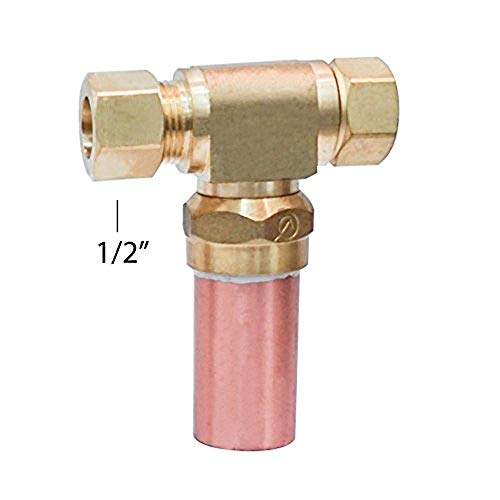 Dyconn Faucet Water Hammer Arrestor Compression Tee 1/2 X 1/2" Pipe Noise Reducer Lead Free (1/2" Compression)