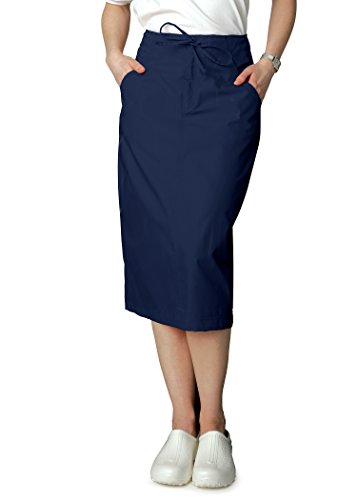 Adar Universal Mid-Calf Length Drawstring Skirt (Available is 17 colors) - 707 - Navy - Size 18