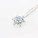 Dolland Women Vintage Blue Crystal Snowflake Zircon Flower Silver Pendants Necklaces Jewelry,Light Blue