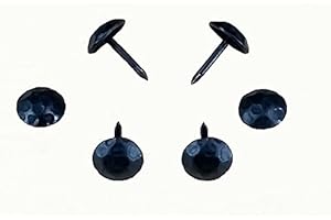 WILD WEST HARDWARE Small Clavos, Round, 7/16 inch Diameter, Hammered, Matte Black Finish (25 Pack)