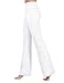 ODODOS Power Flex Boot Cut Yoga Pants Tummy Control Workout Running 4 Way Stretch Boot Leg Yoga Pantss with Hidden Pocket,White,Large