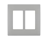 Leviton Renu REWP2-PG Two-Gang Screwless Snap-On Wallplate, Pebble Grey