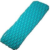 Naturalife Easy-Inflating Sleeping Pad for Camping, Backpacking & Hiking, Blue-Green Top and Black Bottom