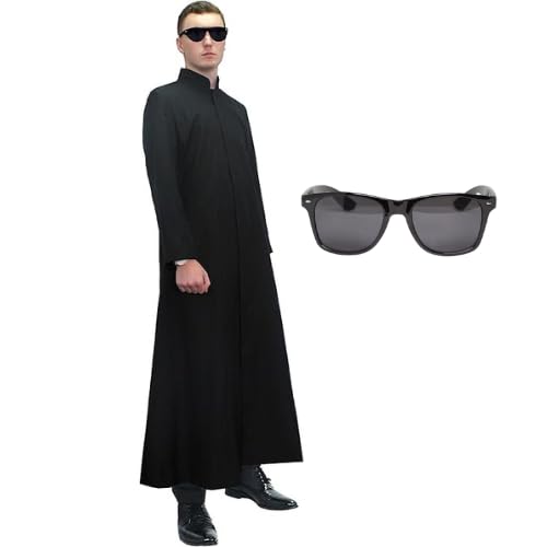 Adults The One Fancy Dress Costume - Sci Fi Hero Costume Perfect For Halloween - Long Jacket And Sunglasses - Standard