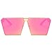 LKEYE - Unique Oversize Shield Vintage Square Sunglasses LK1705 Gold Frame/Rose Lens