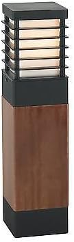 Halmstad Medium Wooden Bollard E27 Black