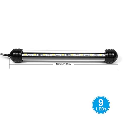 MingDak LED Aquarium Light - Fish Tank Light,Waterproof Submersible Crystal Glass Light for Fish,5050 SMD Optibright led Lights Lighting Color White - 9 LEDs 7.5 Inches... - Thumbnail 4