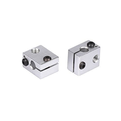 KINGPRINT Aluminum Heat Block for 3D V6 J Head 3D Printer Specialized for MK7 MK8 3D Printer Extruder (Pack of 5pcs)
