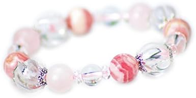 KYOUJUDOU Gem Beads Bracelet Stone Rank AAA Incarose Rose Qurtz (6.7in)