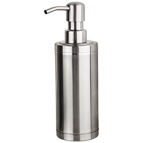 GAPPO Brushed Nickle Soap Dispenser Stainless Steel Metal Pump Hand Lotion Bottle for Bathroom, Bedroom and Kitchen