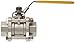 Merit Brass Stainless Steel 316 Ball Valve, Three Piece, Full Port, Lever, 1/2