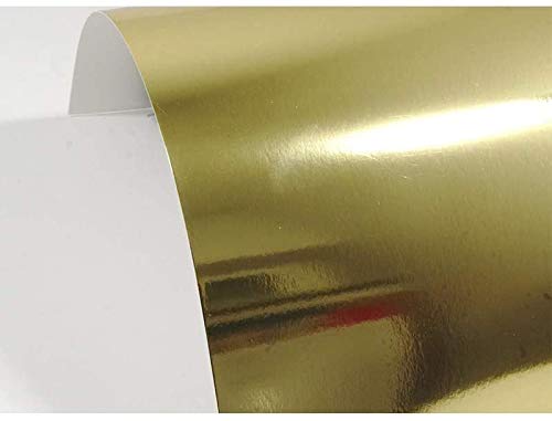 Netuno 10 Sheets of Gold Mirror Card A5 148 x 210 mm 5.8 x 8.3 in 225gsm Mirror Gold Single Sided high Gloss foil Paper Suitable for Scrapbooking cardmaking Crafts die Cutting Wedding Invitations DIY