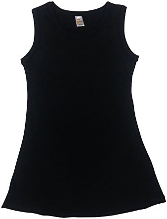 The Laughing Giraffe Toddler Little Girls Blank Cotton Summer Sleeveless Black Dress 6/7T