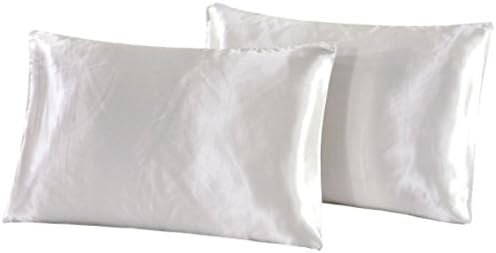 VCGREE Bedding Set of 2 Pillow Cases No Zipper - Premium, Eco-Friendly, Soft, and Satin Pillowcase for Hair and Skin - King Size (White)