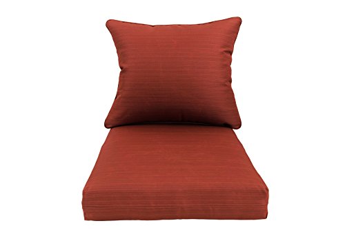 sunjoy S-PL062PFB-O 2-Piece Deep Seating Outdoor Chair Cushion, Paprika