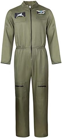 Adults Astronaut Costume Spaceman Jumpsuit NASA Flight Suit Halloween Cosplay Costumes for Men