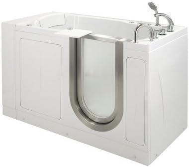 52" x 28" Petite Massage Whirlpool Walk In Tub Door and Drain Location: Right